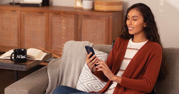 woman looking at cellphone